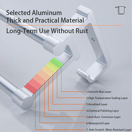 Bathroom Shower Towel Rail No-drilling(Glue)
