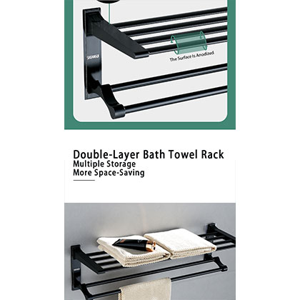 Bathroom Towel Set with Six-piece Hardware Accessories