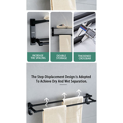 Bathroom Towel Set with Six-piece Hardware Accessories