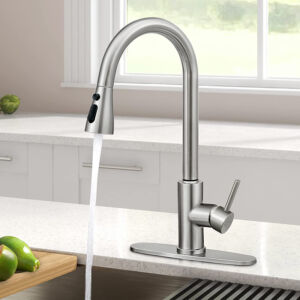 4Functions Stainless Steel Brushed Pull Down Kitchen Faucet