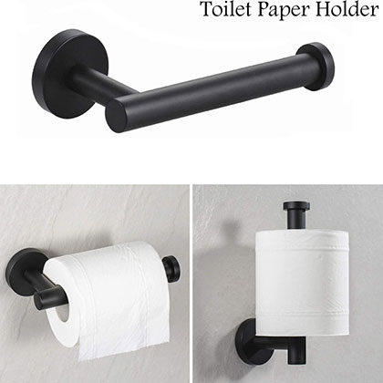 5 PCS Matte Black Bathroom Hardware Set