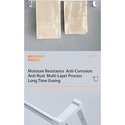 Bathroom Shower Towel Rail No-drilling(Glue)