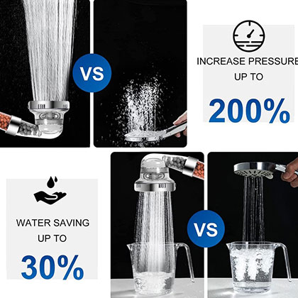 High Pressure Handheld Shower Head 4 Settings,High Flow Hand Held Shower Head in Chrome