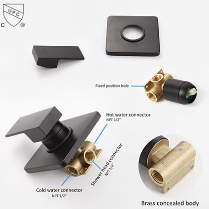 Amazon Hot Selling Matte Black Shower Faucet Set