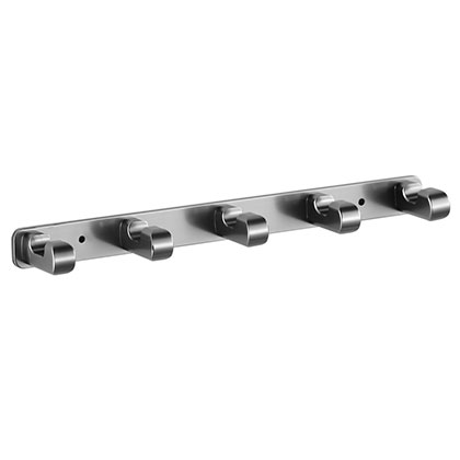 5 Hooks Space Aluminum Bathroom Towel Hooks