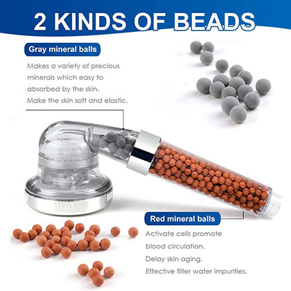 Factory Supply Amazon Hot Selling Three-mode Negative Ion Filter Hand Shower Head Shower Bath High Pressure Hand Water-saving Shower