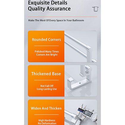 Bathroom Shower Towel Rail No-drilling(Glue)